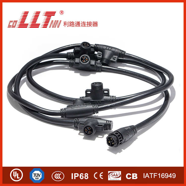 LLT利路通 T型三通注塑防水线 LED防水接头路灯模组T型防水连接器
