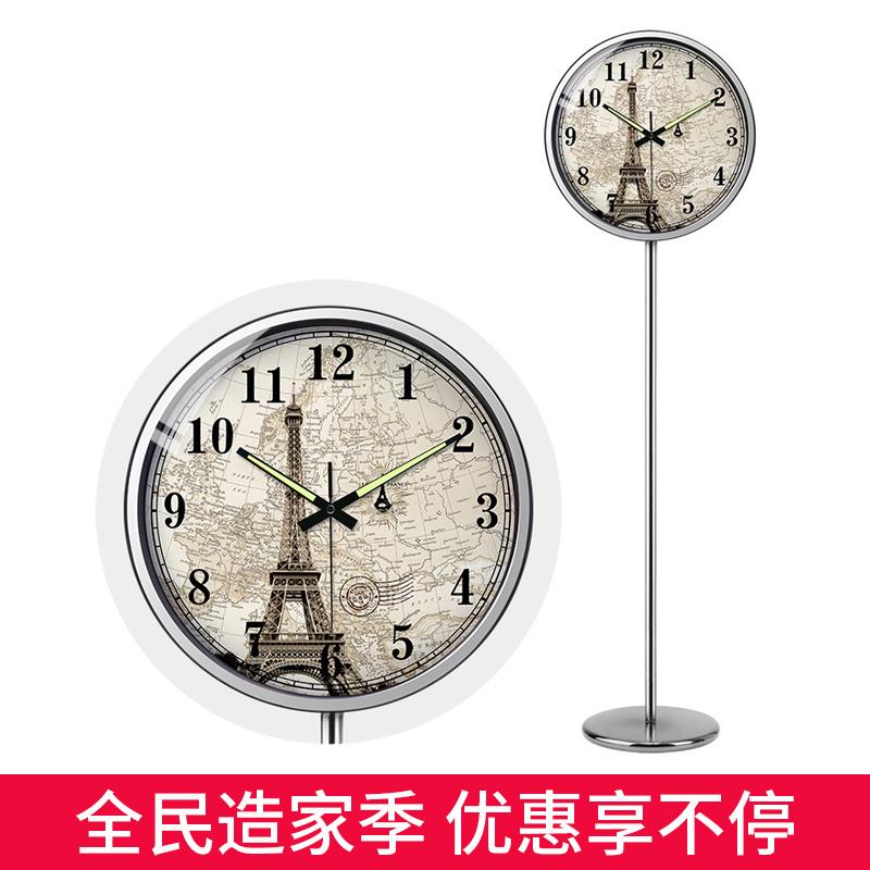 落地钟客厅 夜光立地钟 卧室站地钟静音创意时尚座钟金属北欧个性