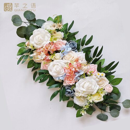 Artificial Flowers跨境高端仿真花宴会装饰花排路引花条玫瑰桌花