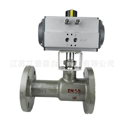 一体式铸钢高温阀门Q641M-16/25气动调节导热油蒸汽法兰球阀