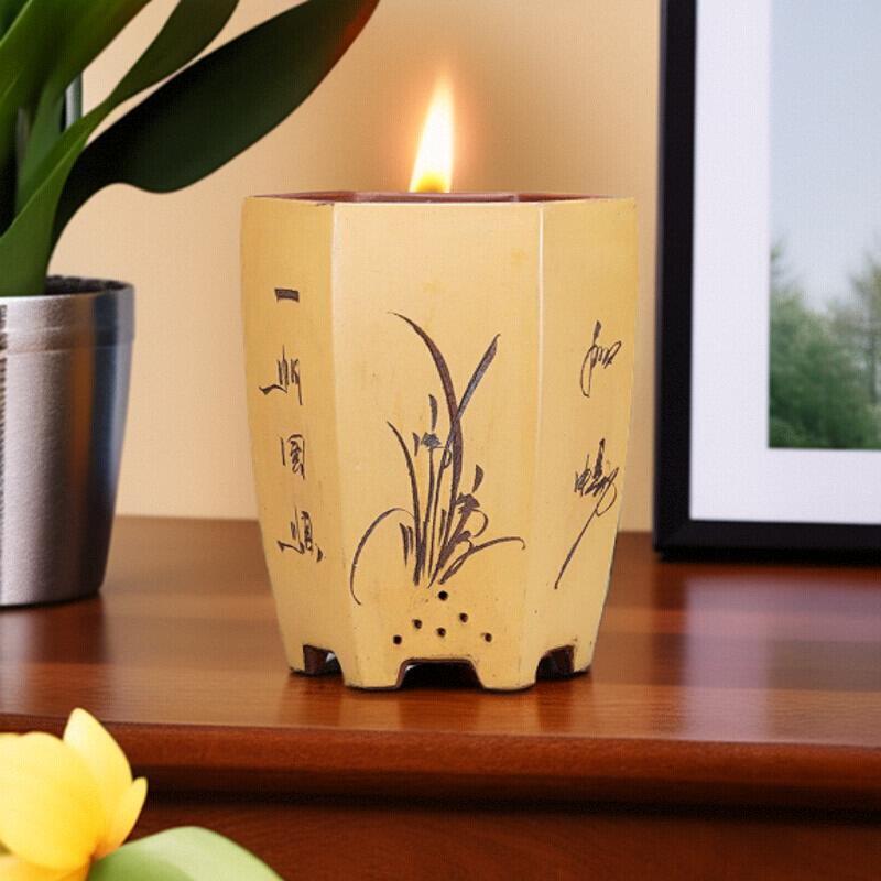 紫砂花盆六方四方君子兰花盆景盆室内花卉盆栽陶瓷花盆