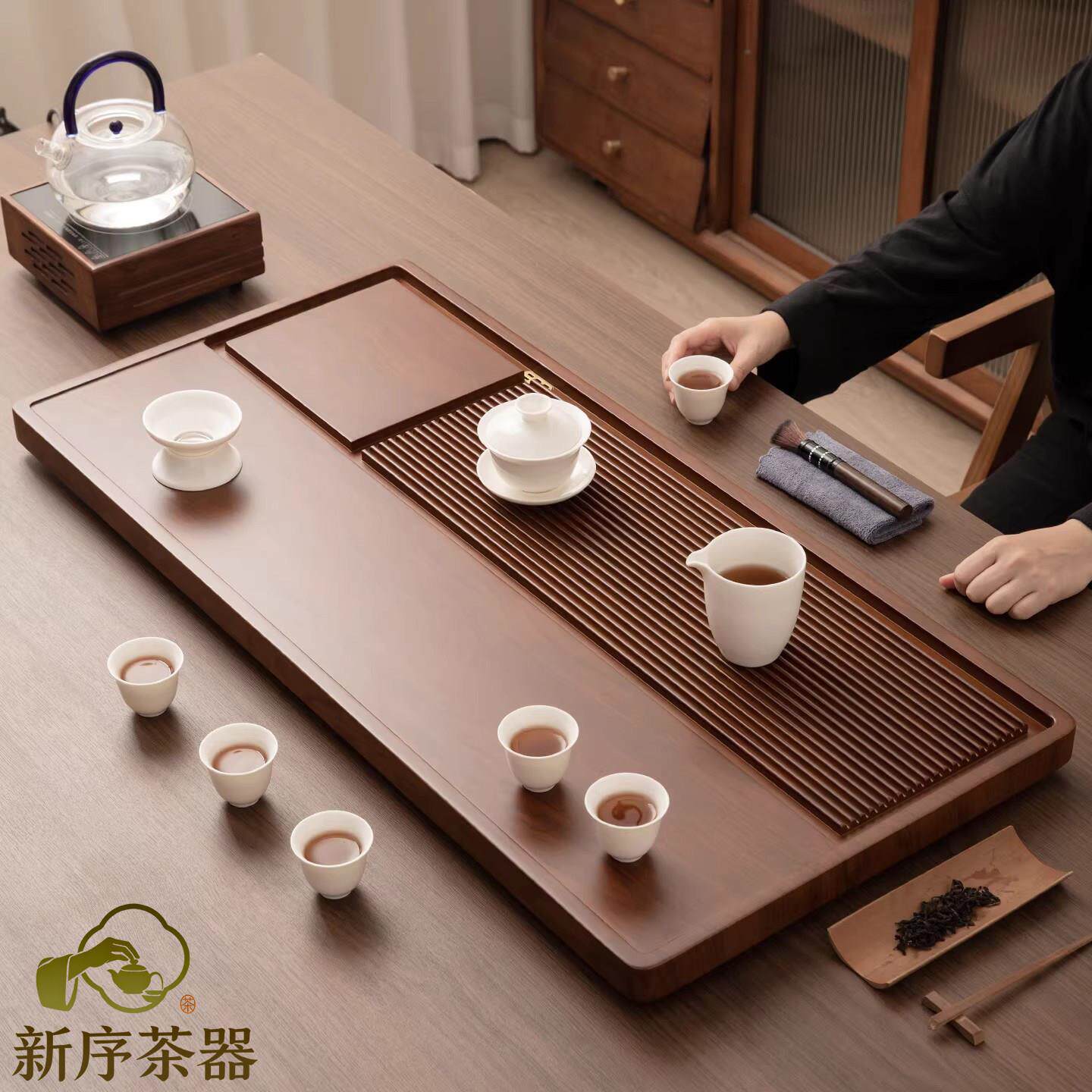 茶盘新款实木家用电木小茶台整块干泡排水托盘办公室功夫茶海茶具