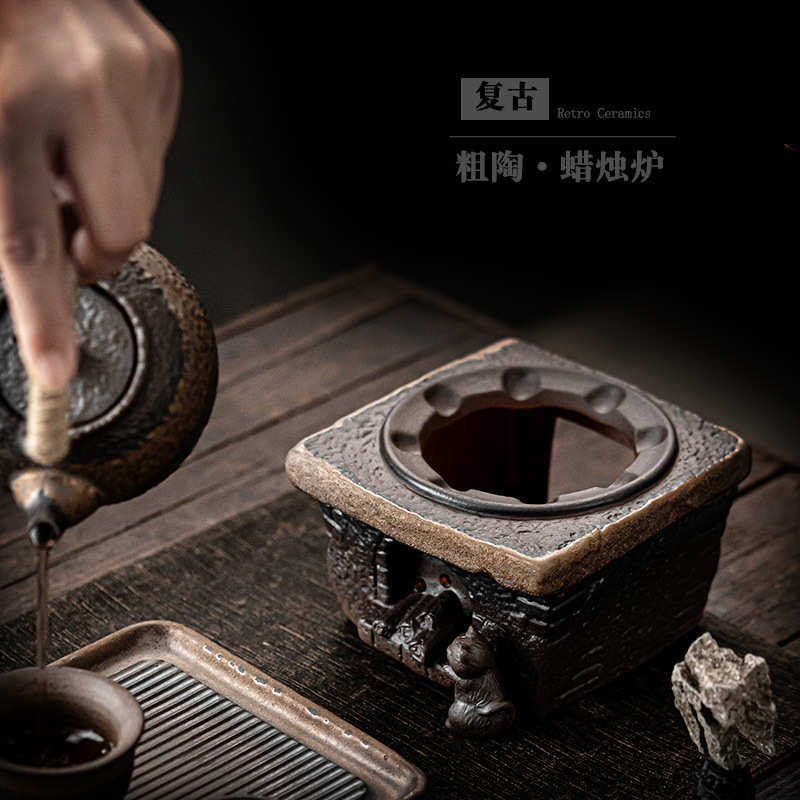 复古粗陶温茶炉家用陶瓷创意蜡烛炉加热茶壶底座茶道配件恒温炉,餐饮具,茶具礼盒,淘宝优惠券,粉丝福利购,淘宝优惠卷
