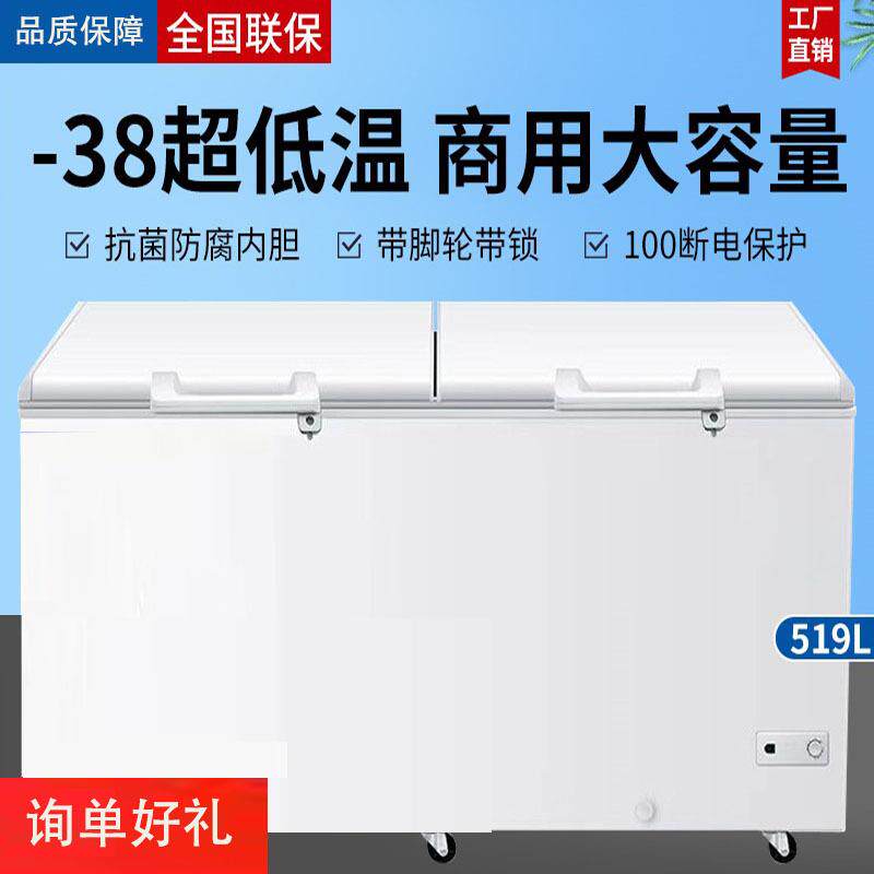 零下40度商用全冷冻柜家用两用大容量卧式双温小型冷柜雪糕柜冰箱