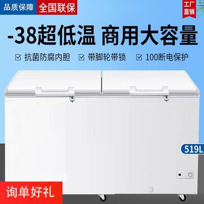 零下40度商用全冷冻柜家用两用大容量卧式双温小型冷柜雪糕柜冰箱