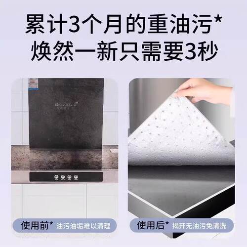 Top grease-proof pad for range hoods, no cutting required, u