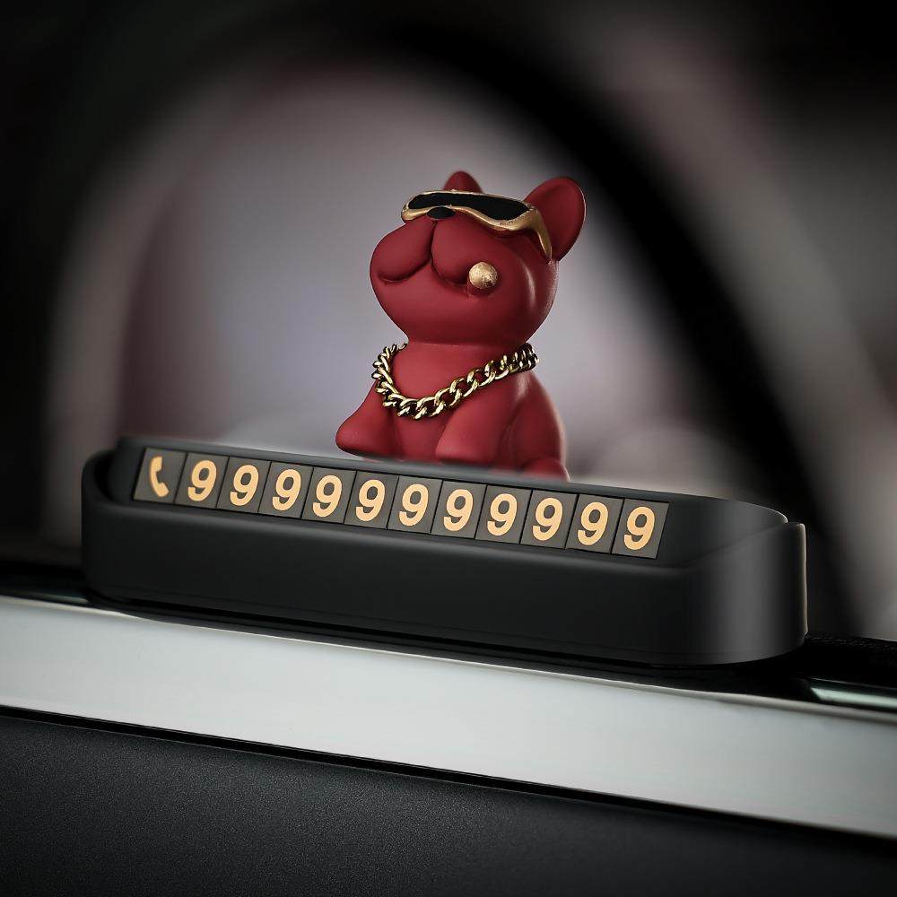 土豪临法斗狗车时停车电LJR话号码车载装汽饰用品牌车用挪车牌移