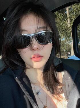 欧美yk2骑行防风猫眼太阳眼镜女款潮2024新款太阳眼镜运动登山护