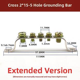 15延长长度111黄铜零接地排端子排总线铜排Kt054 5孔接地排2