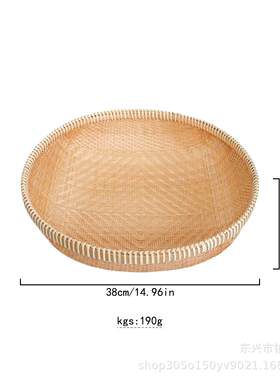 竹编水果蔬菜收纳篮子簸箕竹雕