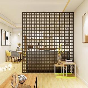 意式十字格子金属不锈钢格栅客厅入户玄关镂空屏风办公室极简隔断