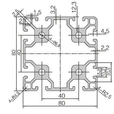 工业铝型材欧标8080铝型材 80*80W自动化设备铝型材 壁厚3.0MM
