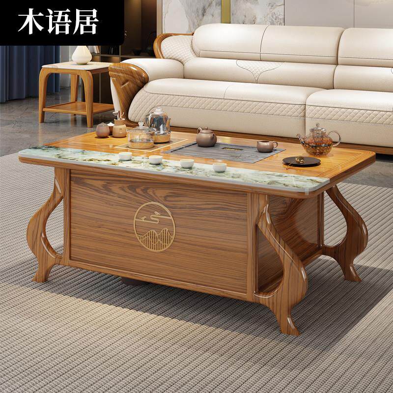 乌金木功夫茶桌轻奢现代茶几一体家用阳台小茶台茶具套组组合家俱