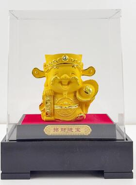 绒沙金财神摆件汽车店4s礼品招财佛像商务馈赠礼品绒沙金摆件礼盒
