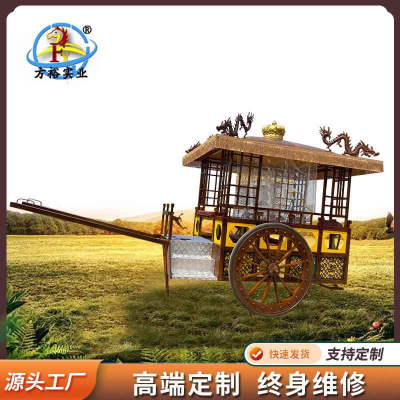 中式马车 复古 玻璃钢马拉车古典秦国战车古代马车古风户外铁艺
