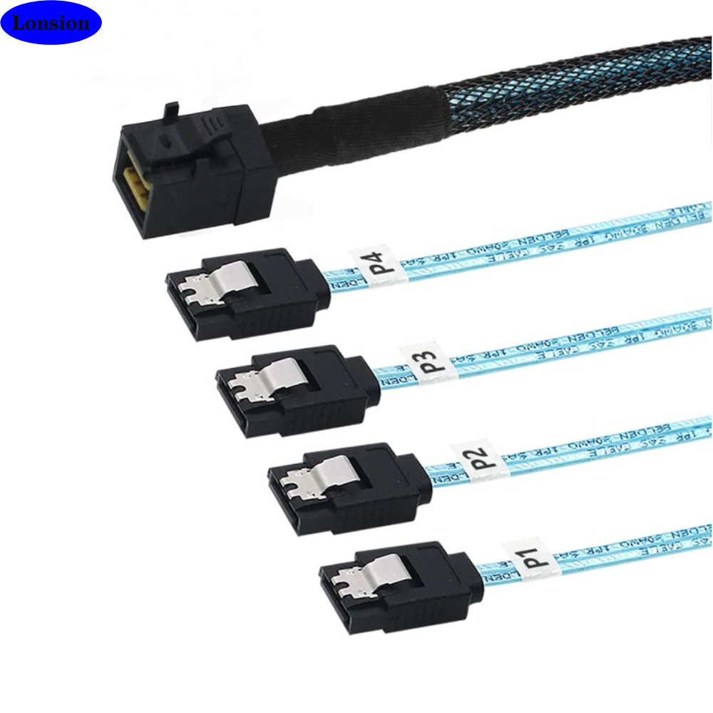 厂家MINI SAS HD 8643转4X SATA 7P母服务器机内高速连接线束