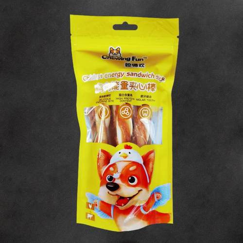 咬得欢鸡肉/鸭肉能量夹心棒180g成犬幼犬训犬奖励宠物狗 咬胶