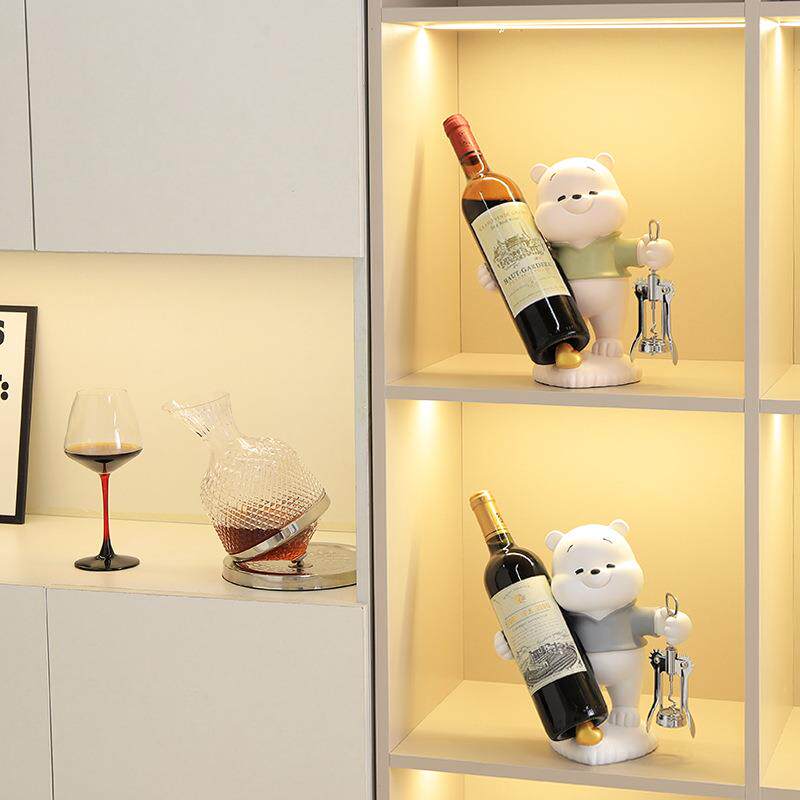 暴力熊轻奢高档酒柜红酒架摆件客厅家居餐边柜装饰品新房乔迁礼物