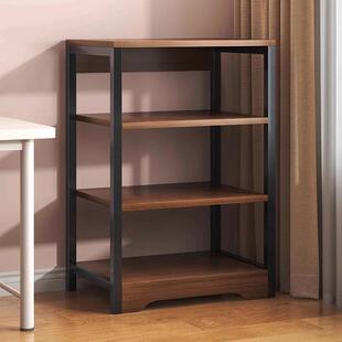 桌面书架实木书架落地置物架靠墙简易书本收纳架多层桌面旁小架子