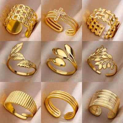 316L Stainless Steel Rings for Women Gold Color Rings