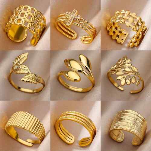 316L Stainless Steel Rings for Women Gold Color Rings