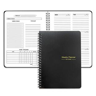 2025 Weekly Planner Undated Spiral Agenda A5 Notebook Planne