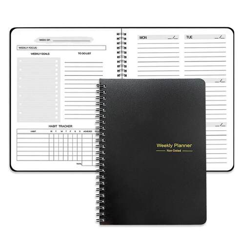 2025 Weekly Planner Undated Spiral Agenda A5 Notebook Planne