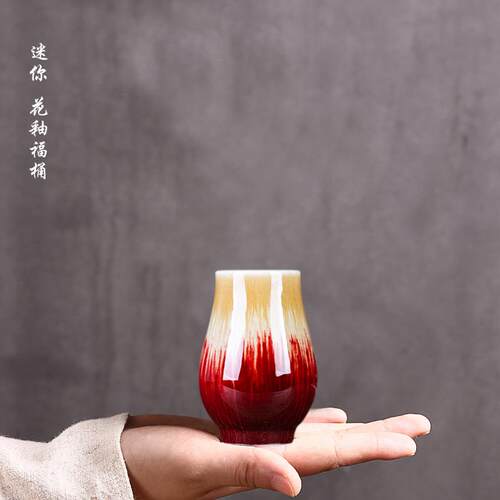 高档新关中装饰瓶花茶道插器禅意式家居玄摆件陶罐陶瓷小花瓶茶几