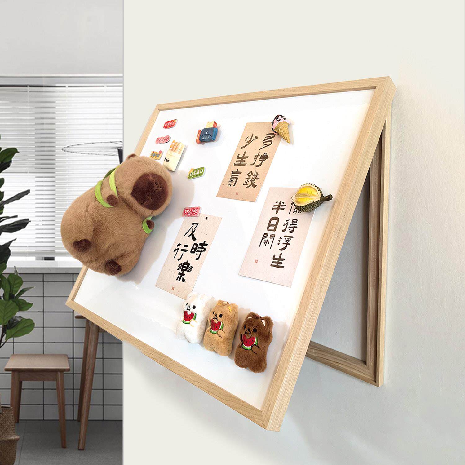 实木白板电闸黑板留言板电表箱装饰画 画磁吸装饰画 画电箱遮挡配