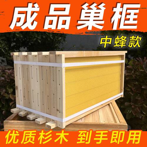 中蜂巢础成品巢框带框巢础杉木蜜蜂箱养蜂工具十个装包邮