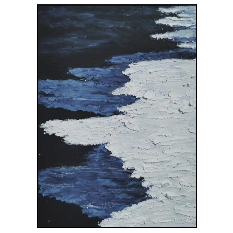 手绘抽象油画《浩瀚》客厅装饰画玄关挂画餐厅壁画纯手工竖版立体