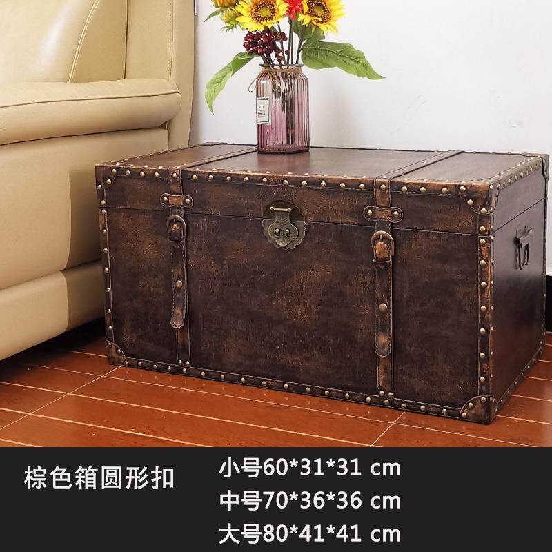 高档特大号收箱白色简约欧式茶陈几箱列箱放衣服储物木带质纳皮箱