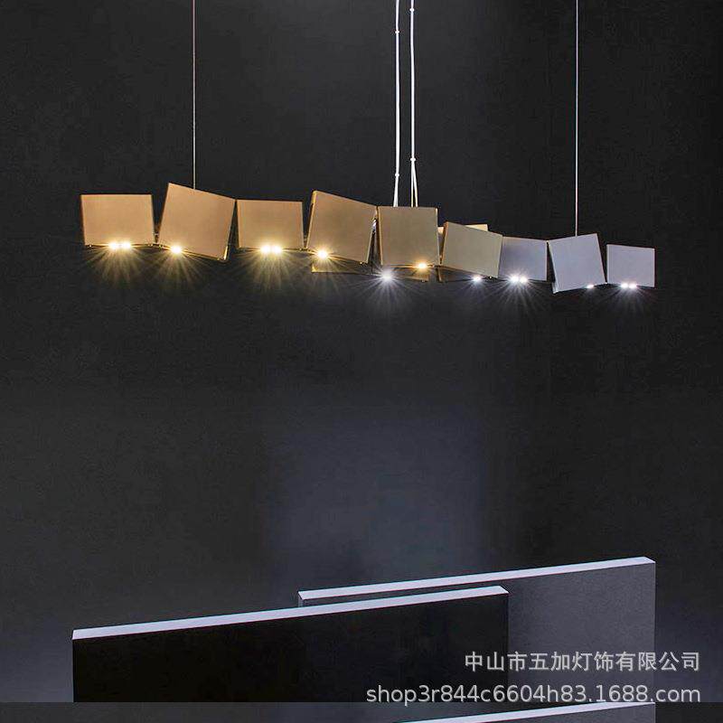 后现代极简餐厅吊灯设计感艺术师个性创意轻奢吧台餐桌长条灯