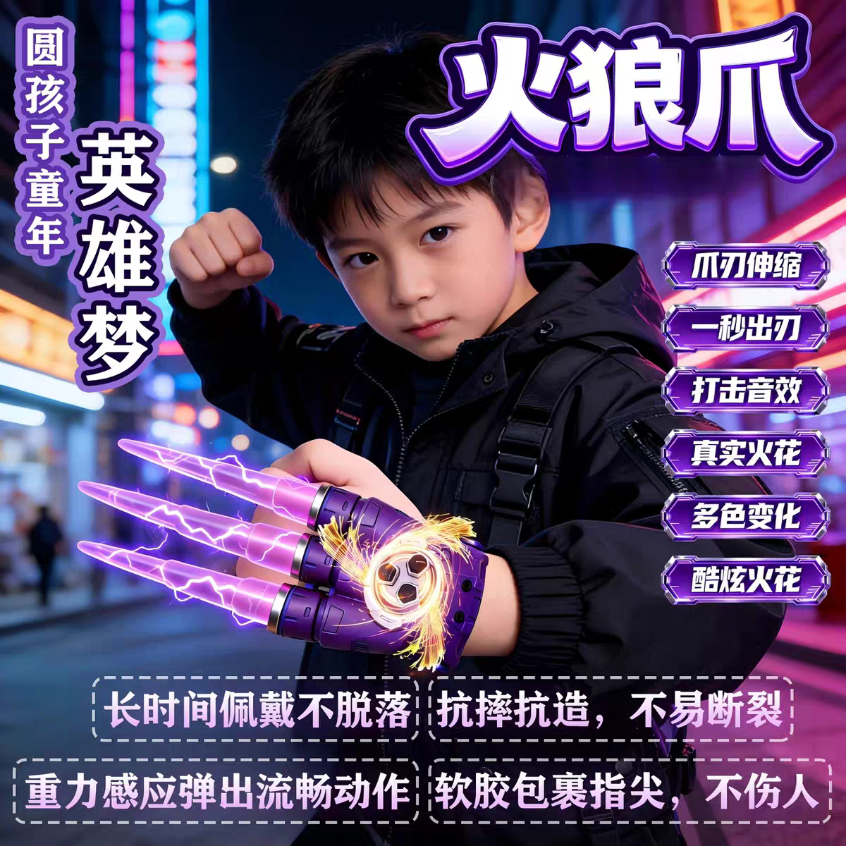 火石金刚火花伸缩激光发光玩具