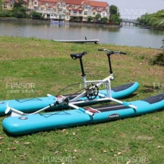 热销方索单人水上自行车FUNSOR脚踏单车电动景区包邮休闲充气船