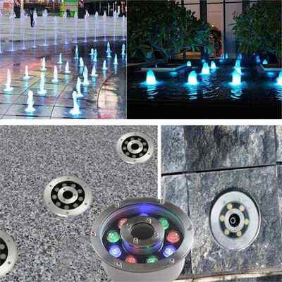 庭院景观鱼池低压12V 24V不锈钢涌泉喷泉白光暖光水底潜水LED灯