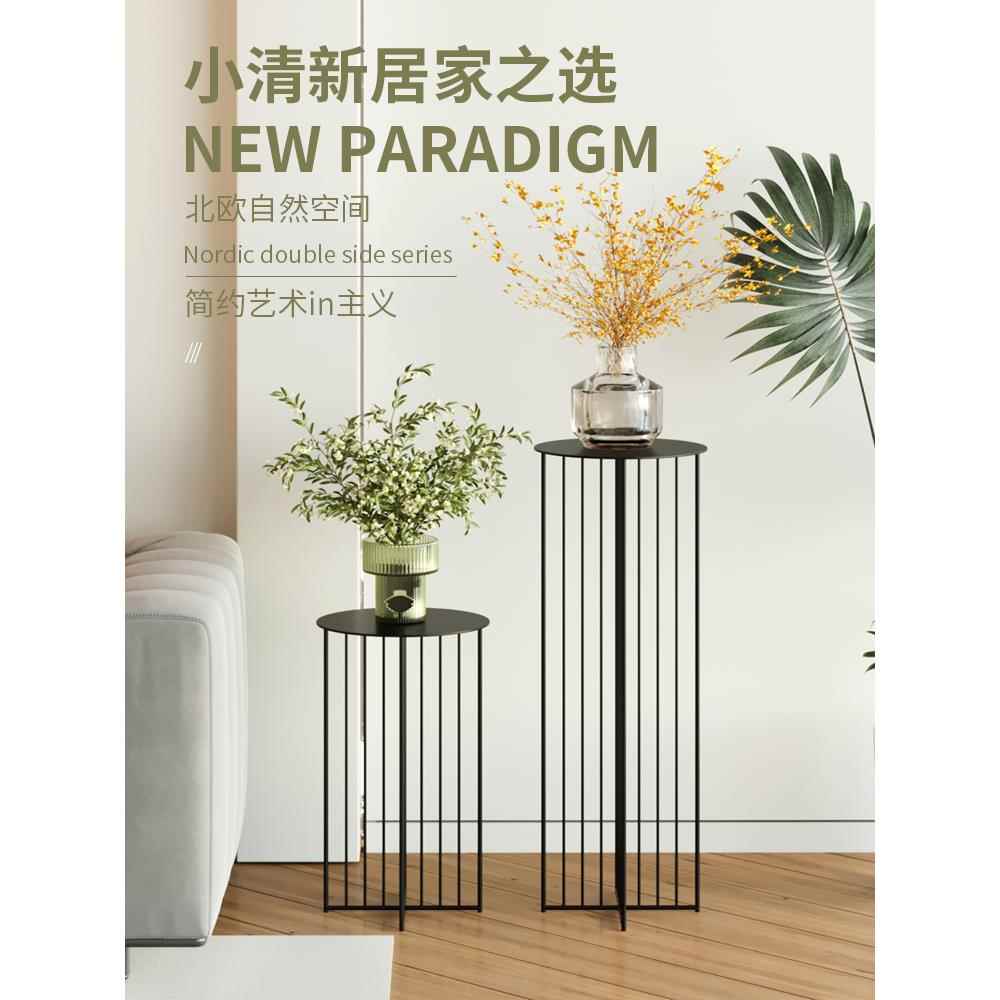 斯堪的纳维亚铁地板站立花架高腿,创意室内植物架,客厅花店货架