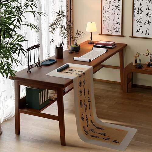 书法桌家用书桌实木腿新中式国学桌书画桌毛笔字学习桌课桌写字台