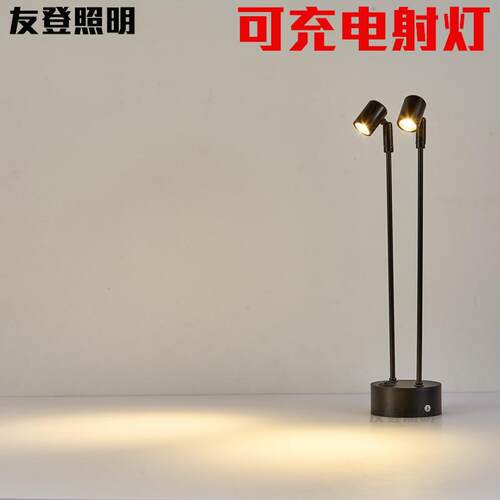 led珠宝柜台射灯可充电无线展柜灯1W3W酒吧吧台立杆双头台灯夜灯