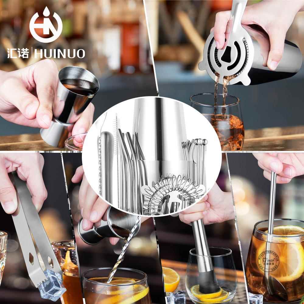 跨境35件套鸡尾酒酒套装酒吧带调师架摇壶工具YX35JT不锈钢套调酒