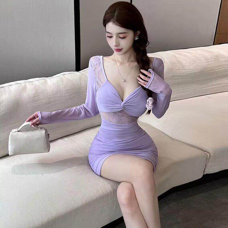 夜店女装性感连衣裙夏公主服桑拿足疗工作服弹力网纱修身显瘦裙子