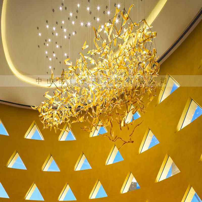 售楼部吊灯酒店别墅大堂艺术灯大厅创意灯具飘带水晶工程灯饰
