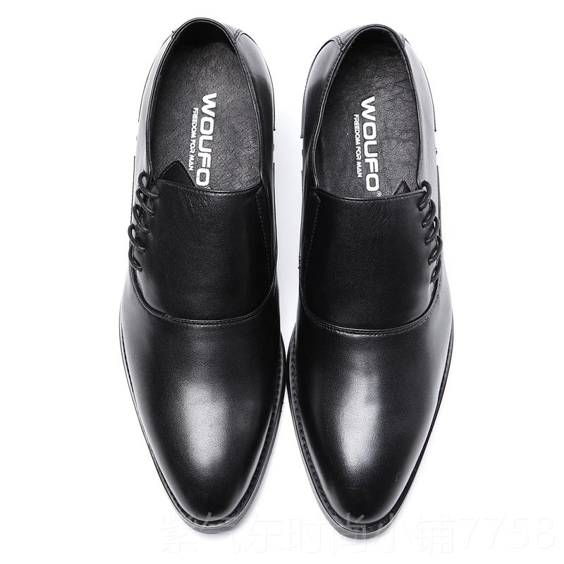 高档隐形有增高跟鞋底增高皮鞋男商务正装-真皮厚棕色牛皮68cm高