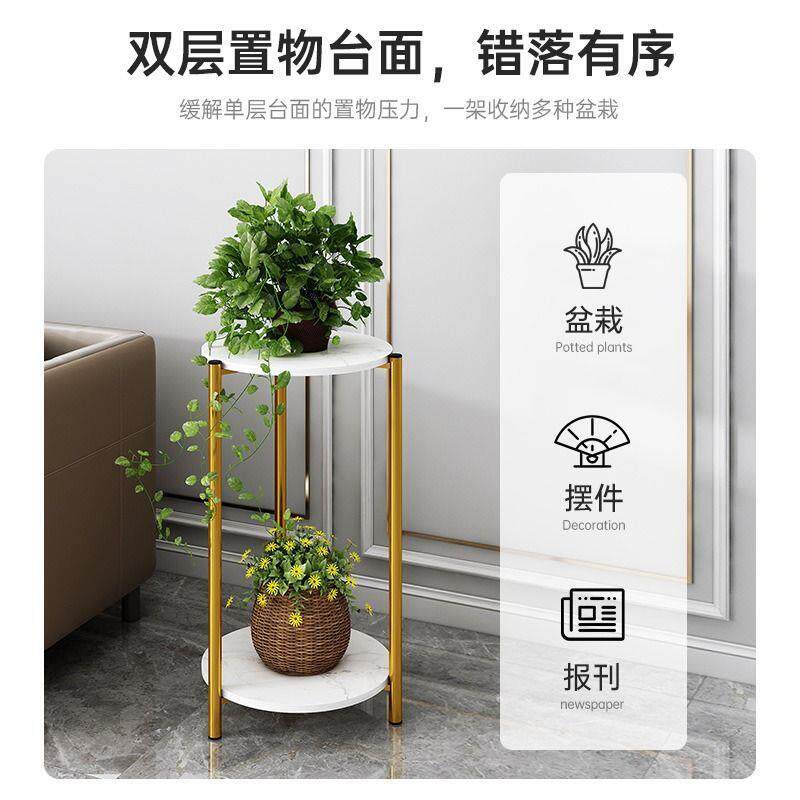 花架子室内家用客厅落地式多肉花架花盆架豪华铁艺多层双层置物架