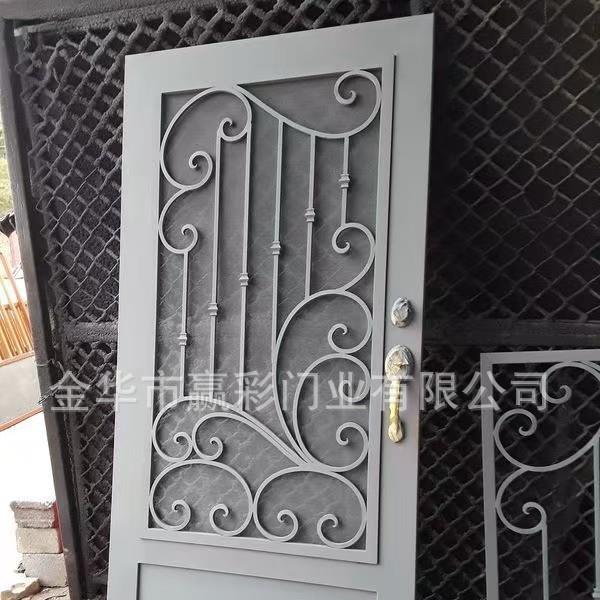 锻铁大门欧式入户门手工玻璃双层钢化活动门铁艺门别墅美式入户门
