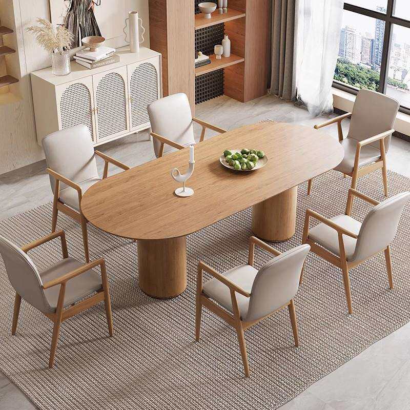 北欧实木复古现代简约餐椅餐厅皮布艺靠背椅扶手书桌椅子咖啡椅