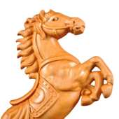 崖柏木雕马上有钱摆件 实木雕刻工艺马到成功艺术品仿古装 饰送礼