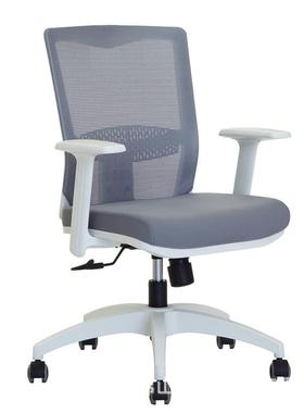 白色框架网布办公椅子职员中班椅员工电脑转椅班前会议椅定型海绵