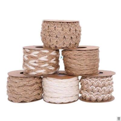 5Meter Natural Vintage Burlap Jute Ribbons Christmas Party