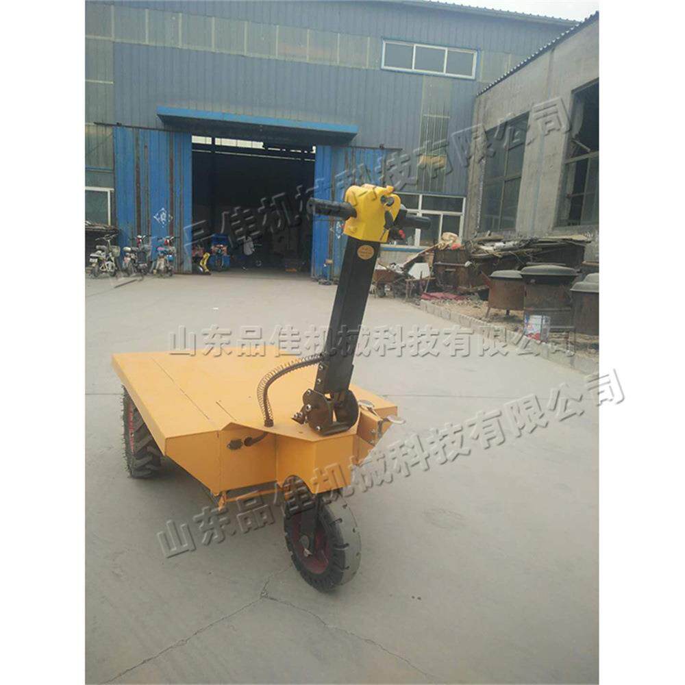 小型电动手推式平板车 三轮搬运拉砖车 建筑工地水泥装卸工具车